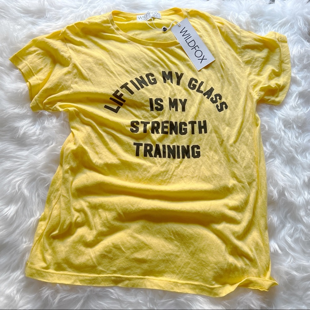 Wildfox “Lifting My Glass Is My Strength Training” Oversized T